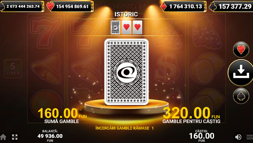 burning hot gratis funcția gamble