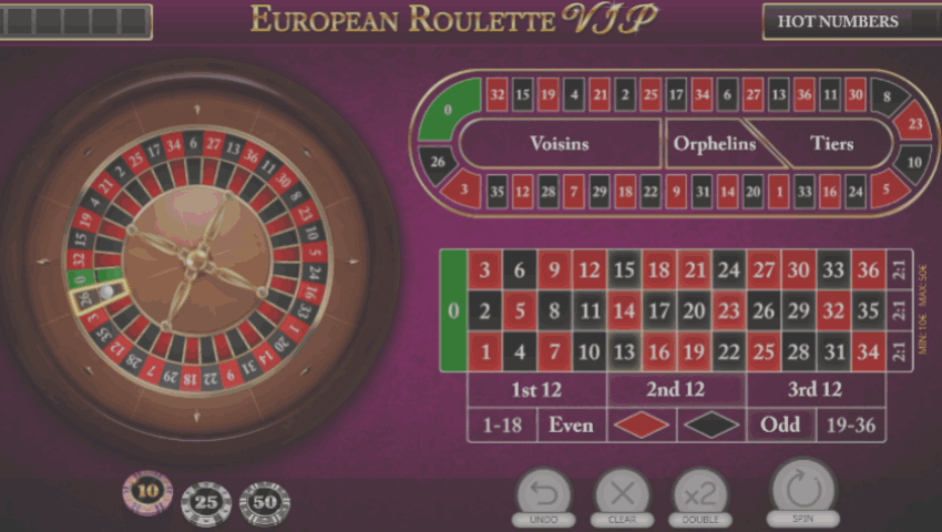 European Roulette VIP gratis ecran