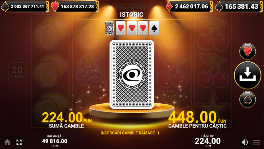 funcția gamble 20 dazzling hot demo