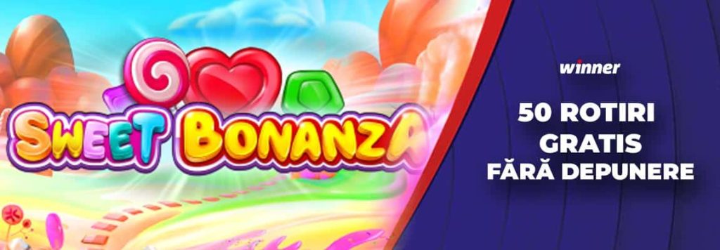 50 rotiri gratis Sweet Bonanza Winner