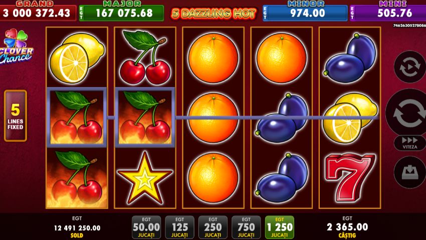 ecran 5 dazzling hot clover chance