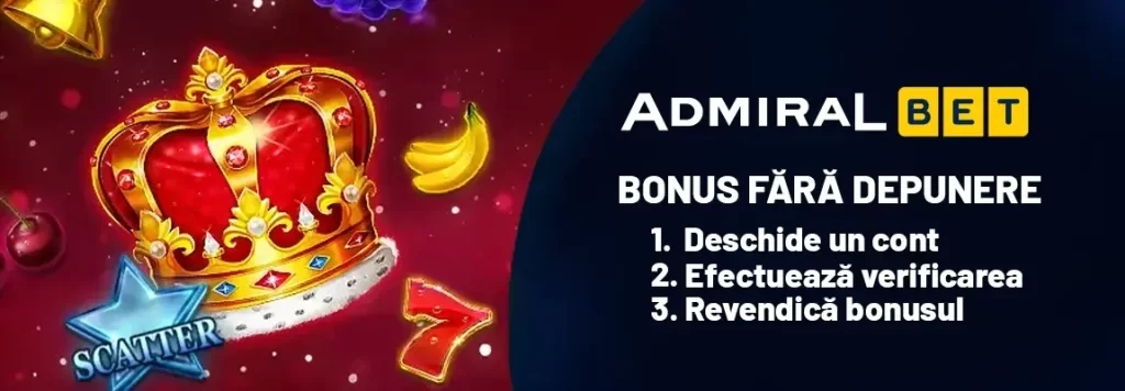 pași bonus fără depunere admiral bet