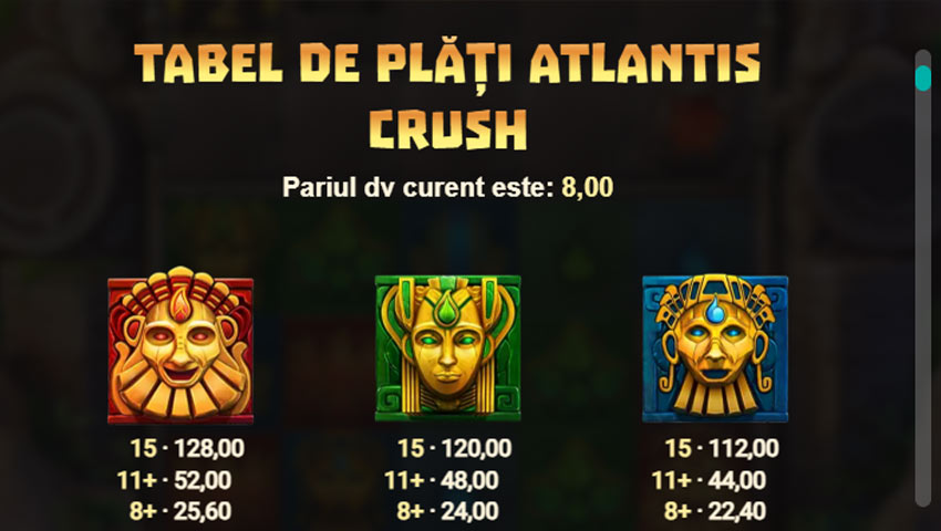 plăți atlantis crush demo