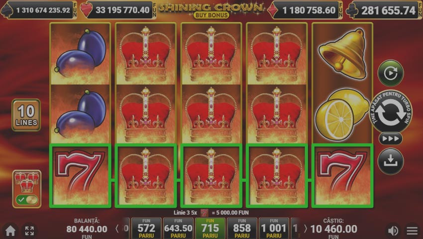 păcănele cu șeptari Shining Crown Buy Bonus