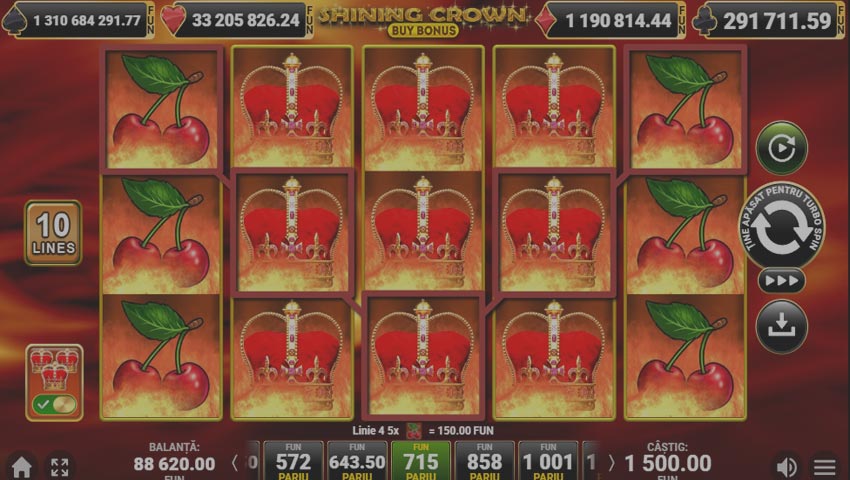 păcănele cu fructe Shining Crown Buy Bonus