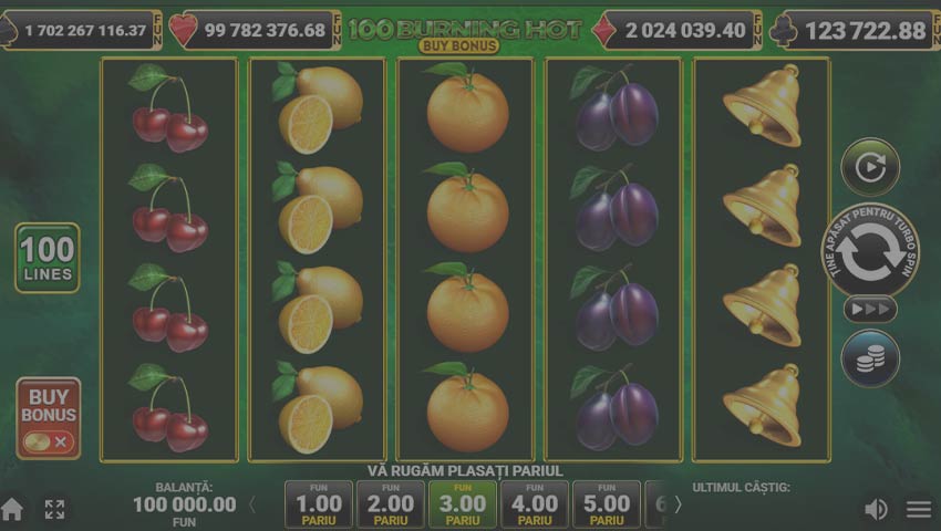 100 burning hot buy bonus demo
