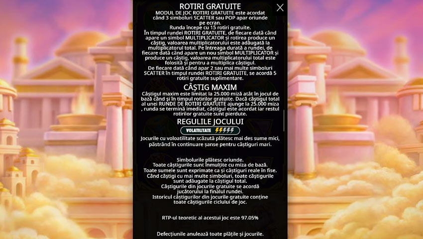 rotiri gratuite gates of olympus pop slot